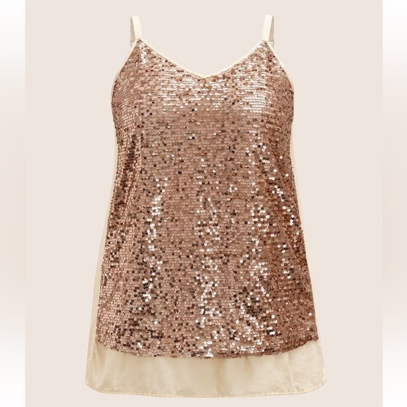 BloomChic Plus Size XL Sequin Patchwork Adjustable Straps Cami Top us14-16 - Picture 6 of 7